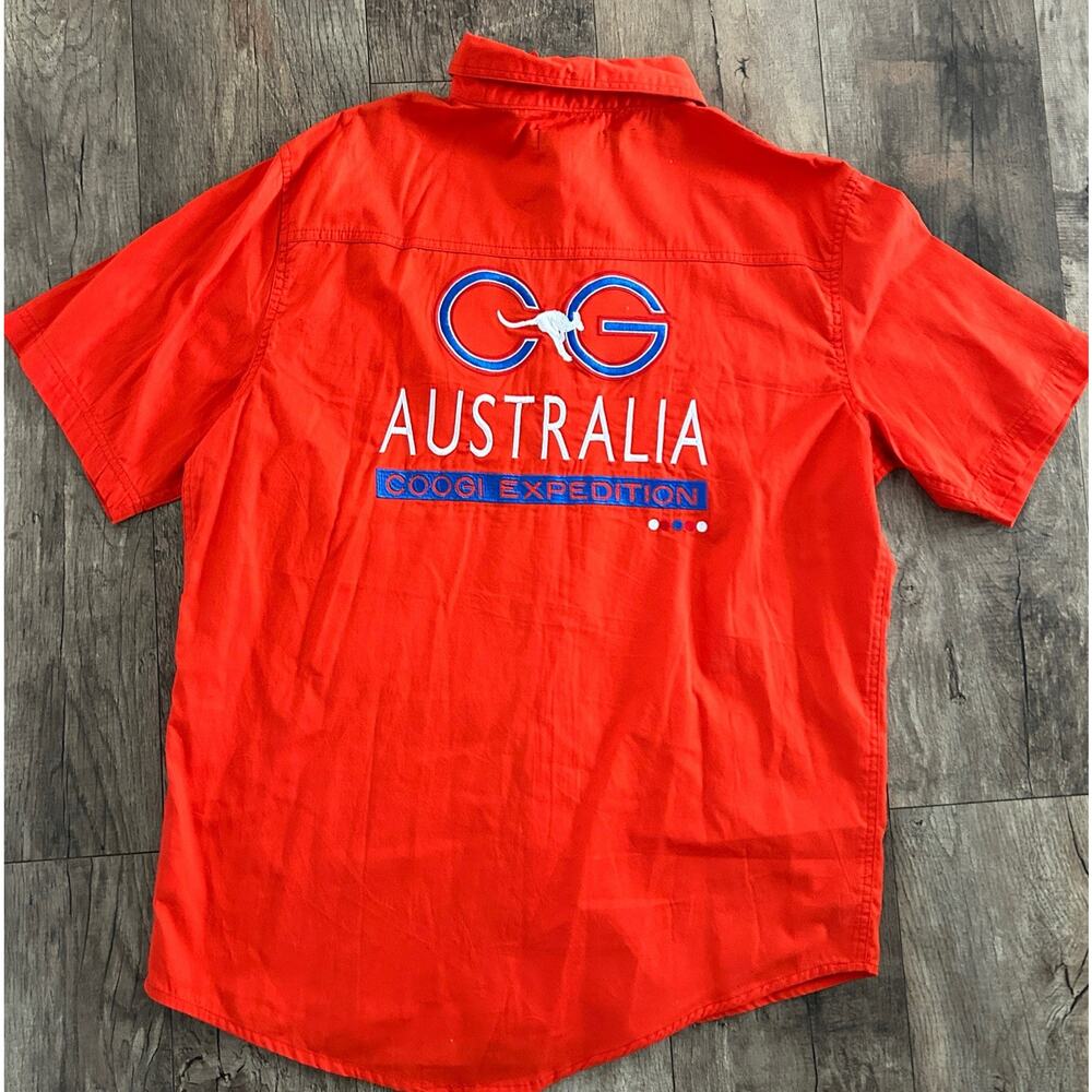 COOGI Men L Australia Expedition Cargo Safari Oxford Button Up SS Y2K Streetwear - Picture 8 of 10